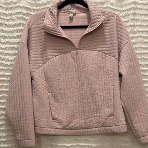 Pink Quilted Half-Zip Pullover